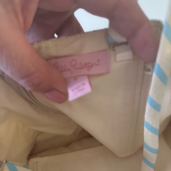 Lilly Pulitzer Cream Blue Remi Dress In Blue Horizon Bayview Stripe Metallic 0 - Picture 15 of 16